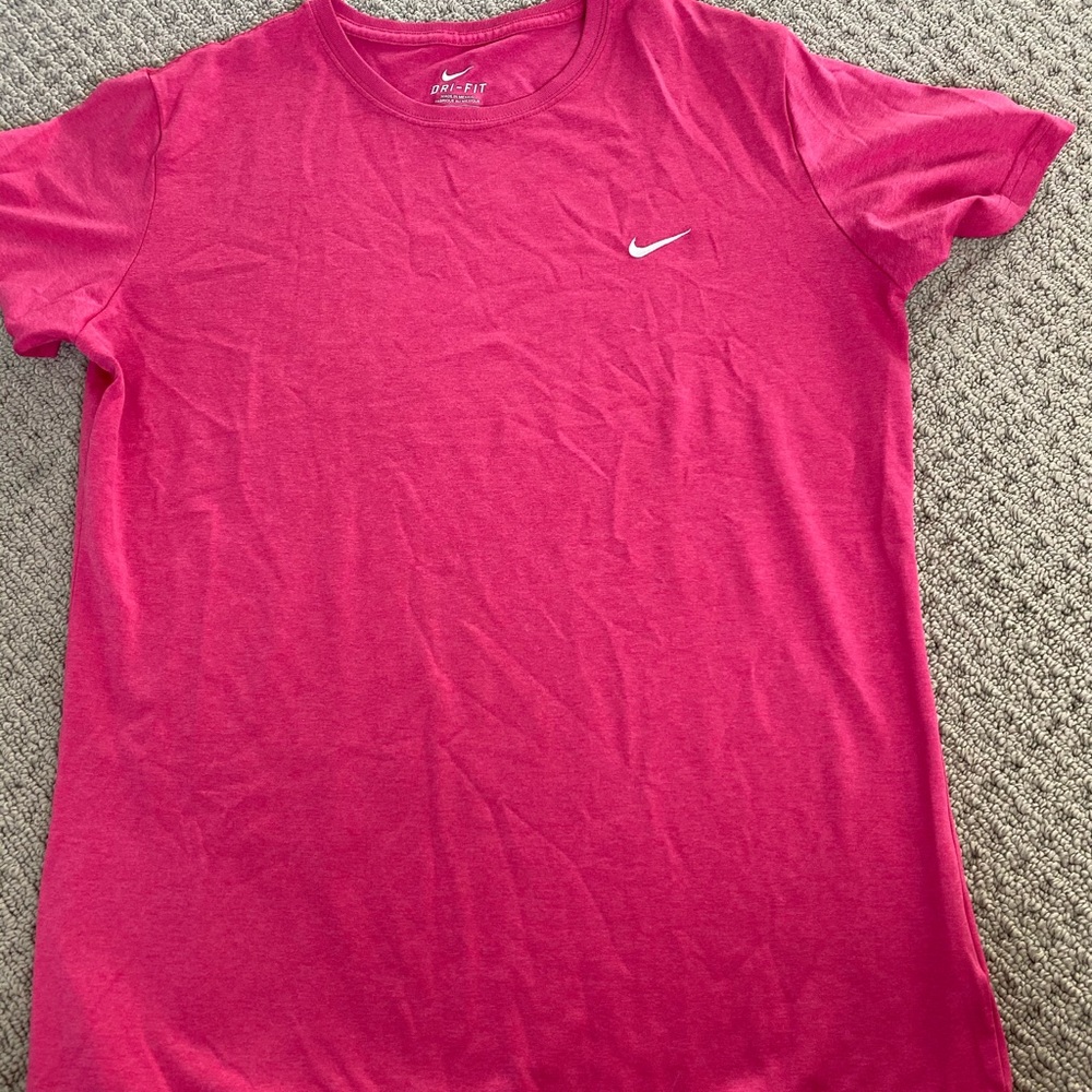 Pink nike workout shirt